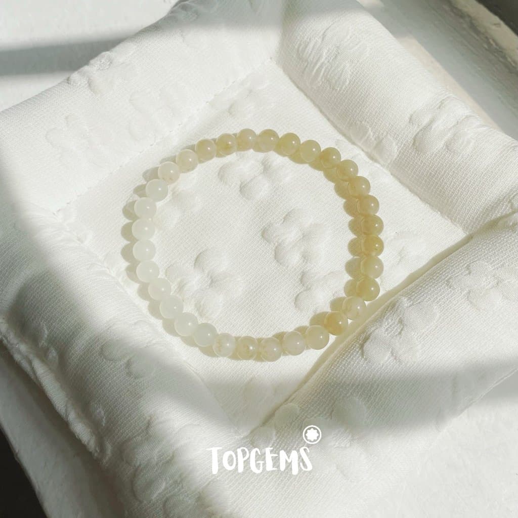 Vòng Chuỗi Mật Ngọc Hoà Điền Tự Nhiên 6 Li Màu Mật Ombre Chuyển Màu TOPGEMS - [SHIP HOẢ TỐC] V936 - Ảnh bìa