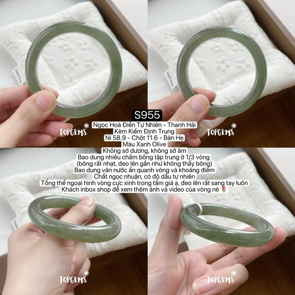 [TỔNG HỢP VÒNG BẢN] Ngọc Hoà Điền Tự Nhiên Kèm Kiểm Định TOPGEMS - Có Ship Hoả Tốc - Tặng Kèm Hộp