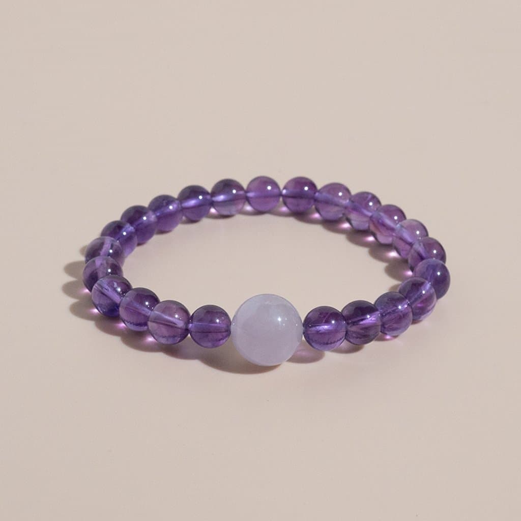 Vòng Tay Chuỗi Đá Phong Thủy Tự Nhiên Cao Cấp (Thạch Anh Tím, Garnet, Hắc Diện Thạch, Aquamarine, Thạch Anh)