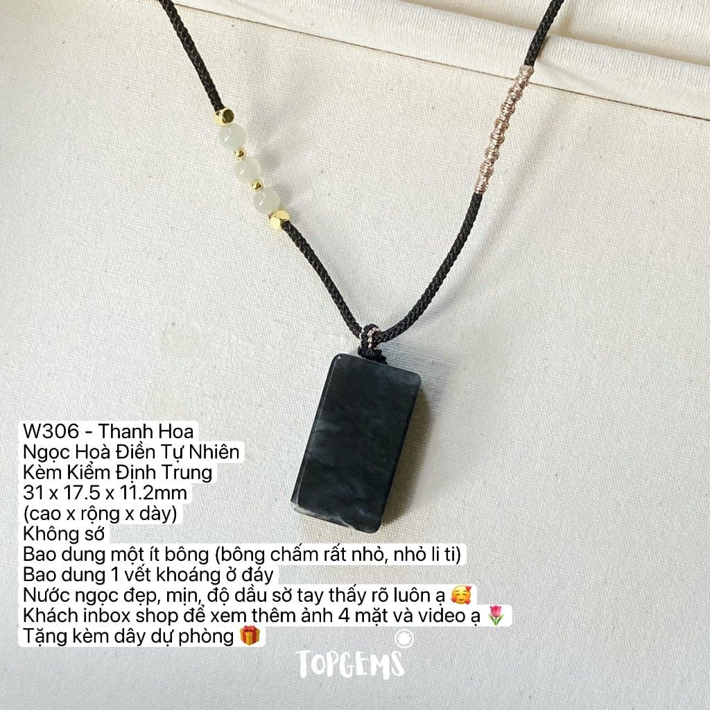 [HOẢ TỐC - TẶNG HỘP] Tổng Hợp Vô Sự Bài Ngọc Hoà Điền Tự Nhiên TOPGEMS Mặt Dây Chuyền Vòng Cổ Nam Nữ
