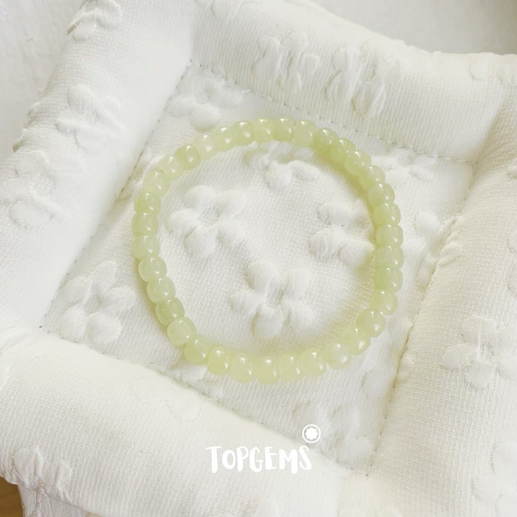 Vòng Tay Ngọc Hoà Điền Tự Nhiên Vòng Nhập Môn Phúc Lợi 6 li đến 12 li TOPGEMS [SHIP HOẢ TỐC] - TẶNG KÈM HỘP V850 - Ảnh bìa