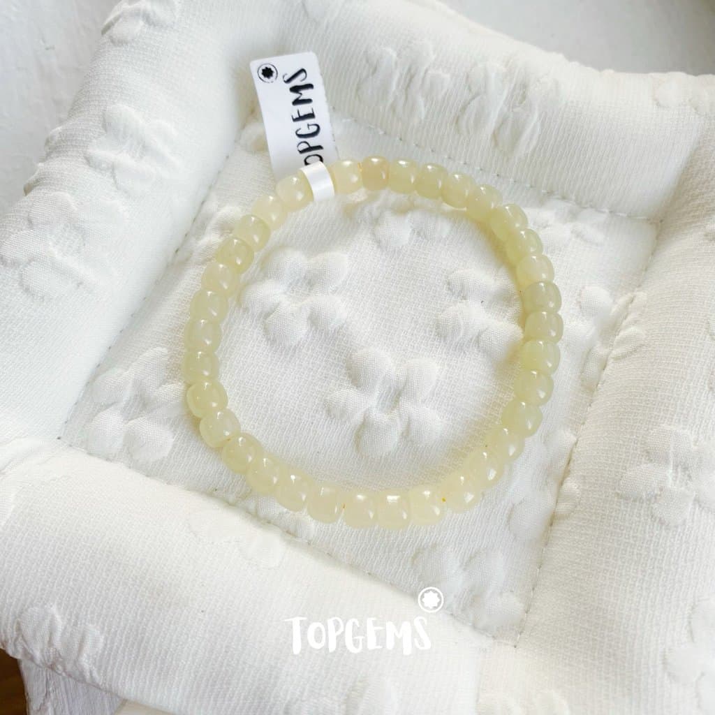Vòng Tay Ngọc Hoà Điền Tự Nhiên Vòng Nhập Môn Phúc Lợi 6 li đến 12 li TOPGEMS [SHIP HOẢ TỐC] - TẶNG KÈM HỘP V863 - Ảnh bìa