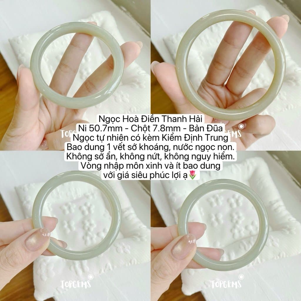 Tổng Hợp Vòng Bản Ngọc Hoà Điền Tự Nhiên TOPGEMS Vòng Nhập Môn Phúc Lợi Vòng Bản Hẹ Vòng Bản Đũa Ngọc Hoà Điền Tự Nhiên S309 - Ảnh bìa