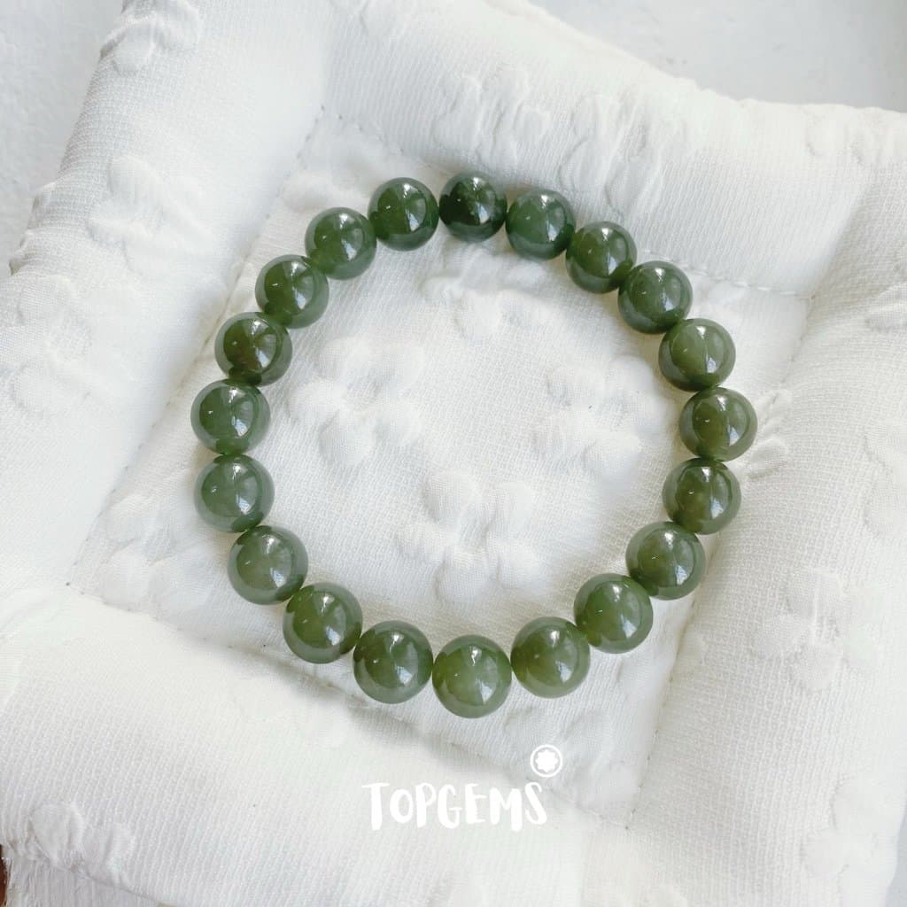 Vòng Tay Ngọc Hoà Điền Tự Nhiên Vòng Nhập Môn Phúc Lợi 6 li đến 12 li TOPGEMS [SHIP HOẢ TỐC] - TẶNG KÈM HỘP V866 - Ảnh bìa