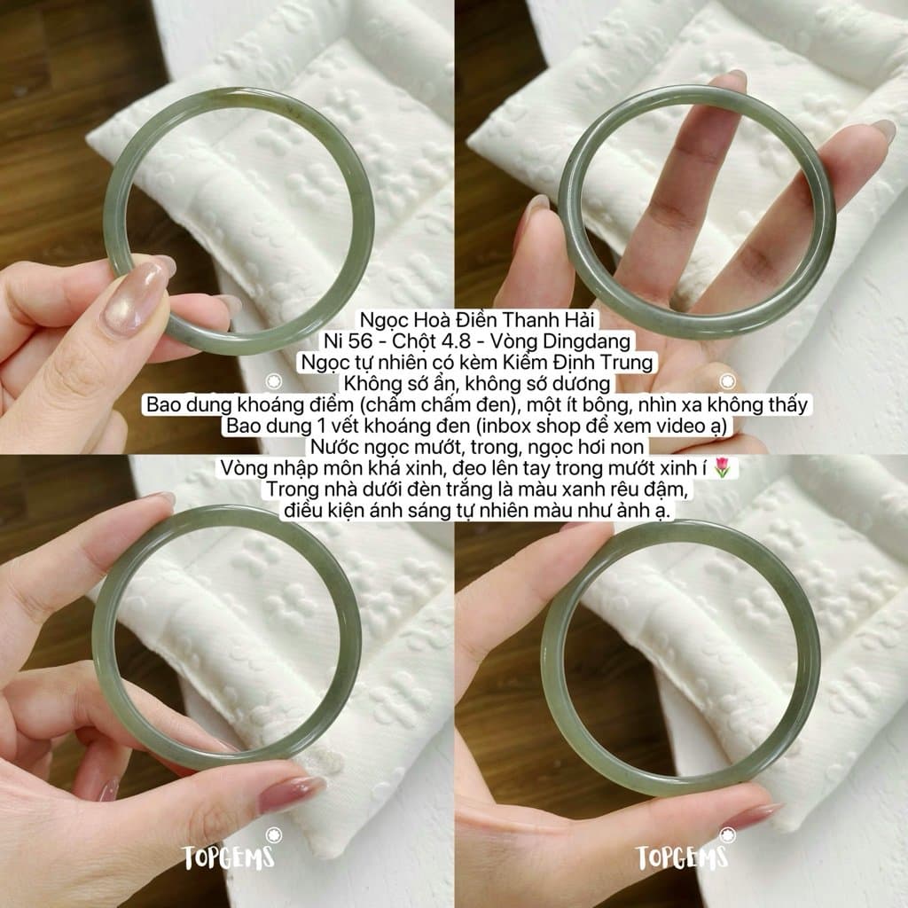 Tổng Hợp Vòng Bản Ngọc Hoà Điền Tự Nhiên TOPGEMS Vòng Nhập Môn Phúc Lợi Vòng Bản Hẹ Vòng Bản Đũa Ngọc Hoà Điền Tự Nhiên S320 - Ảnh bìa