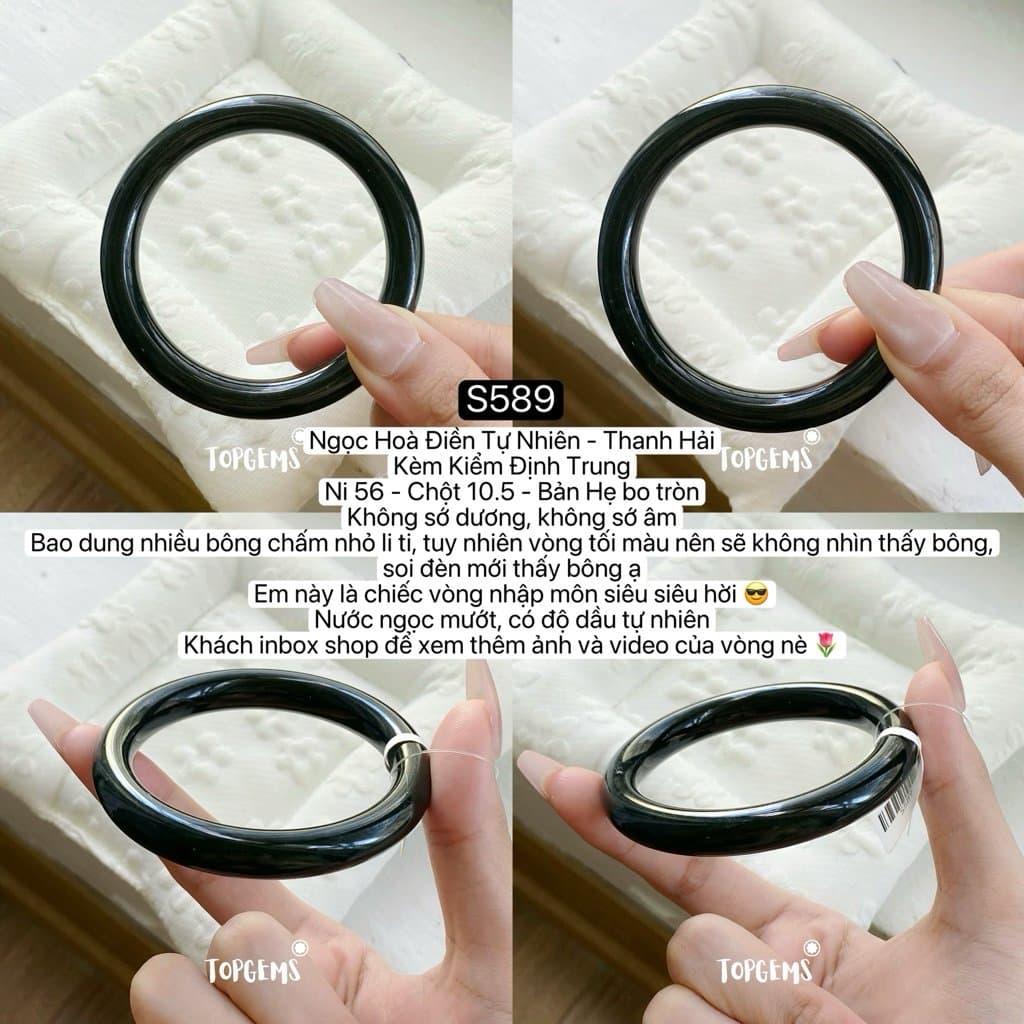 [TỔNG HỢP VÒNG DINGDANG] Vòng Bản Ngọc Hoà Điền Tự Nhiên Kèm Kiểm Định TOPGEMS - Có Ship Hoả Tốc - Tặng Kèm Hộp S589 - Ảnh bìa