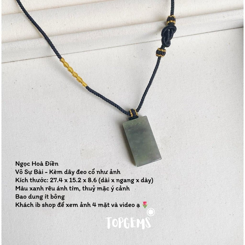 [HOẢ TỐC - TẶNG HỘP] Tổng Hợp Vô Sự Bài Ngọc Hoà Điền Tự Nhiên TOPGEMS Mặt Dây Chuyền Vòng Cổ Nam Nữ W231 - Ảnh bìa