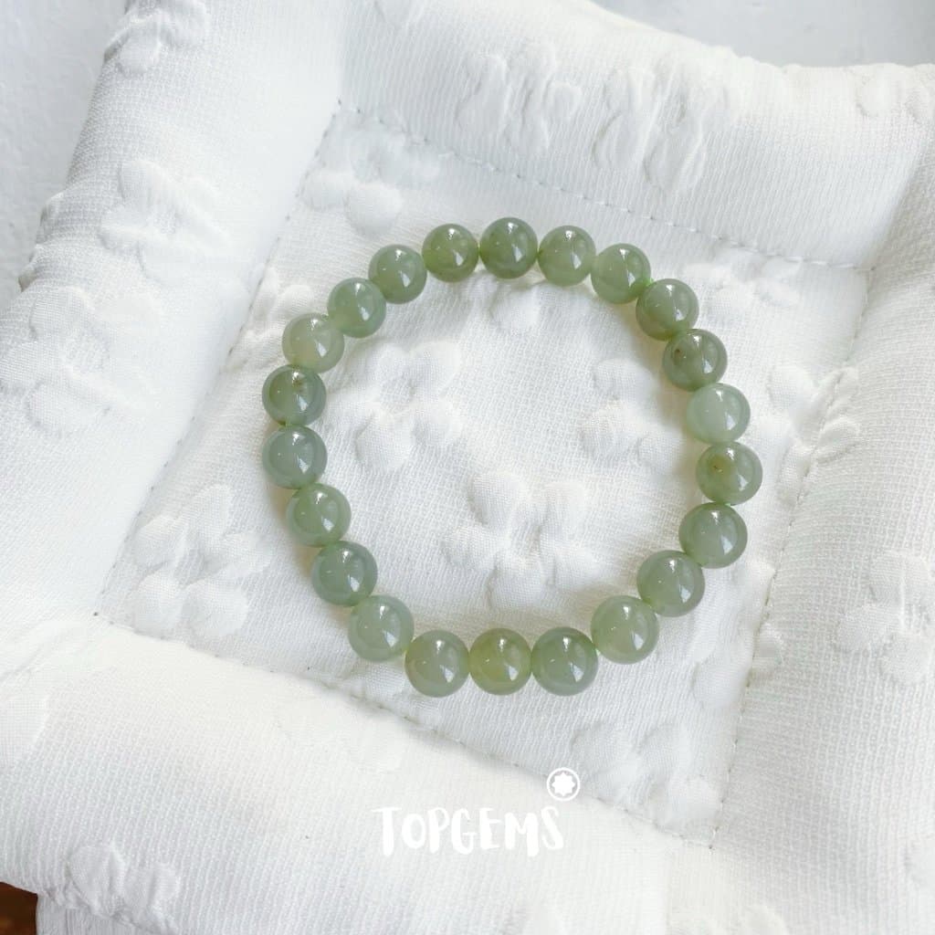 Vòng Tay Ngọc Hoà Điền Tự Nhiên Vòng Nhập Môn Phúc Lợi 6 li đến 12 li TOPGEMS [SHIP HOẢ TỐC] - TẶNG KÈM HỘP V880 - Ảnh bìa