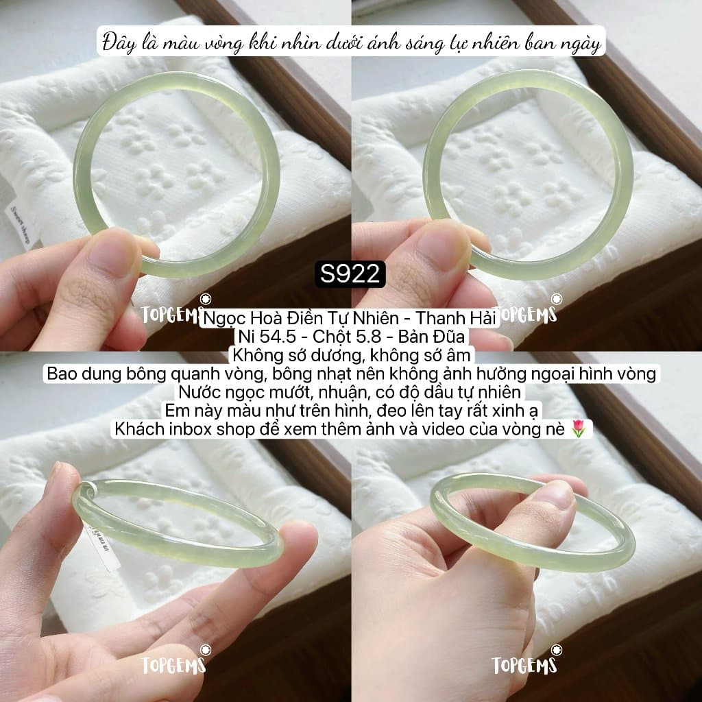 [TỔNG HỢP VÒNG BẢN] Ngọc Hoà Điền Tự Nhiên Kèm Kiểm Định TOPGEMS - Có Ship Hoả Tốc - Tặng Kèm Hộp