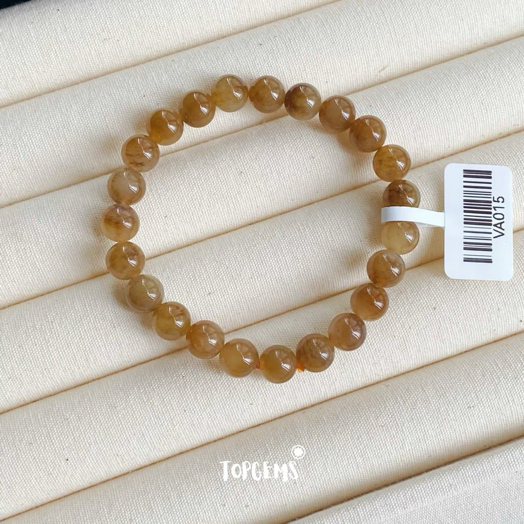 Vòng Tay Chuỗi Mật Ngọc Hoà Điền Tự Nhiên 8 Li TOPGEMS - SHIP HOẢ TỐC TẶNG KÈM HỘP