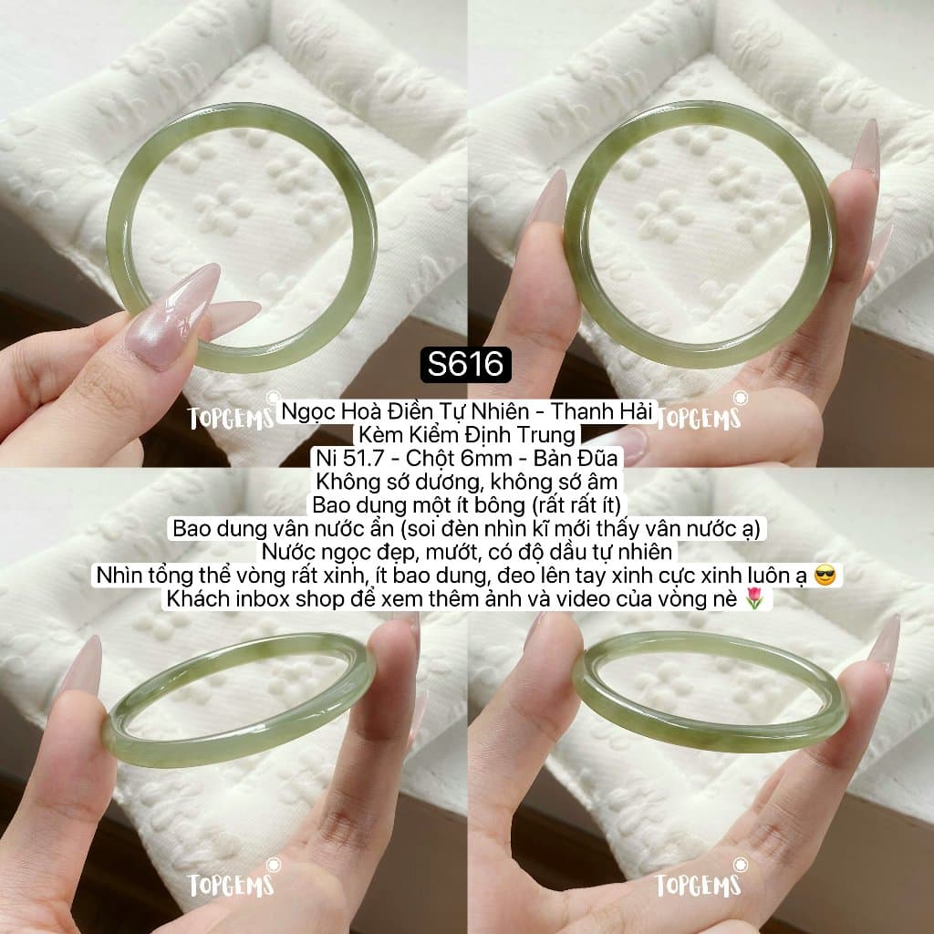 [HOẢ TỐC - TẶNG HỘP] Tổng Hợp Vòng Bản Ngọc Hoà Điền Tự Nhiên TOPGEMS Vòng Nhập Môn Bản Hẹ Bản Đũa