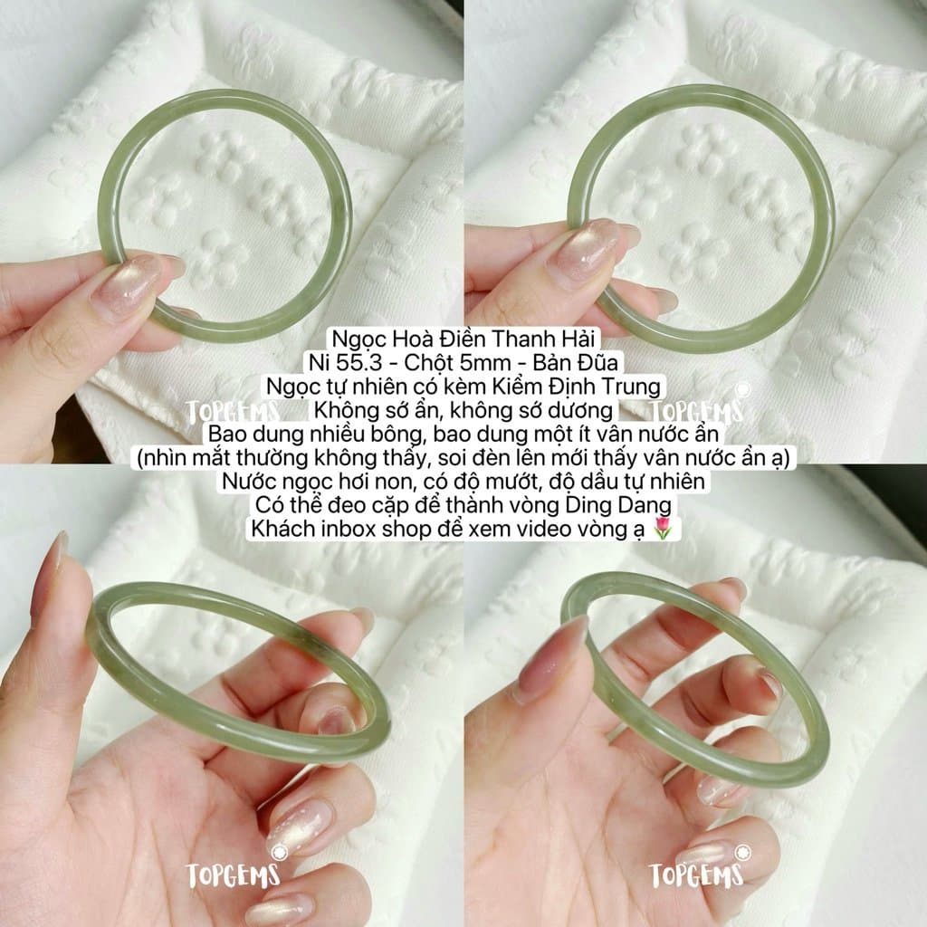 Tổng Hợp Vòng Bản Ngọc Hoà Điền Tự Nhiên TOPGEMS Vòng Nhập Môn Phúc Lợi Vòng Bản Hẹ Vòng Bản Đũa Ngọc Hoà Điền Tự Nhiên