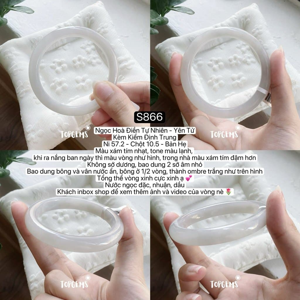 [TỔNG HỢP VÒNG BẢN] Ngọc Hoà Điền Tự Nhiên Kèm Kiểm Định TOPGEMS - Có Ship Hoả Tốc - Tặng Kèm Hộp S866 - Ảnh bìa