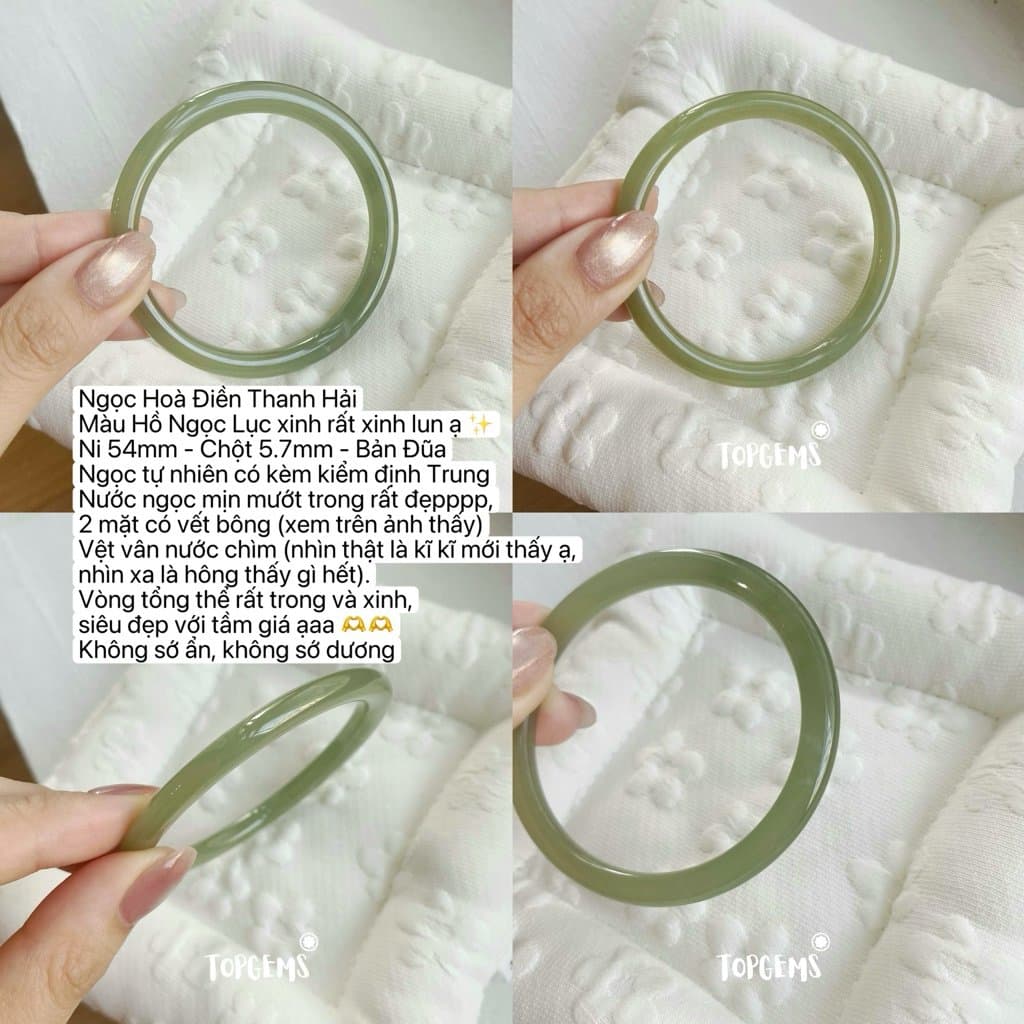 Tổng Hợp Vòng Bản Ngọc Hoà Điền Tự Nhiên TOPGEMS Vòng Nhập Môn Phúc Lợi Vòng Bản Hẹ Vòng Bản Đũa Ngọc Hoà Điền Tự Nhiên S308 - Ảnh bìa