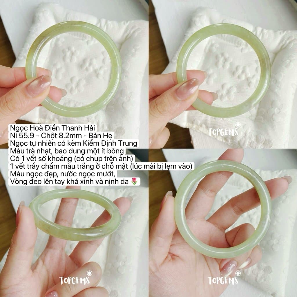 Tổng Hợp Vòng Bản Ngọc Hoà Điền Tự Nhiên TOPGEMS Vòng Nhập Môn Phúc Lợi Vòng Bản Hẹ Vòng Bản Đũa Ngọc Hoà Điền Tự Nhiên S329 - Ảnh bìa