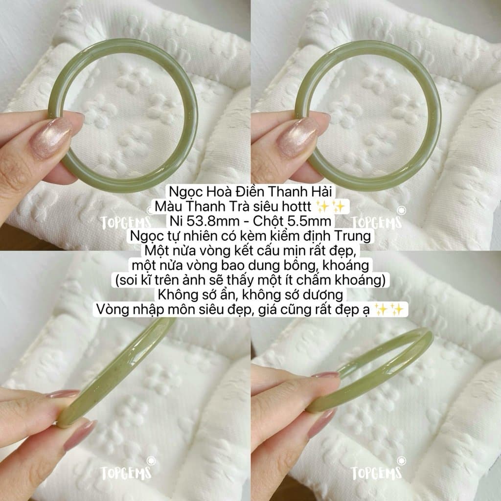 Tổng Hợp Vòng Bản Ngọc Hoà Điền Tự Nhiên TOPGEMS Vòng Nhập Môn Phúc Lợi Vòng Bản Hẹ Vòng Bản Đũa Ngọc Hoà Điền Tự Nhiên S306 - Ảnh bìa