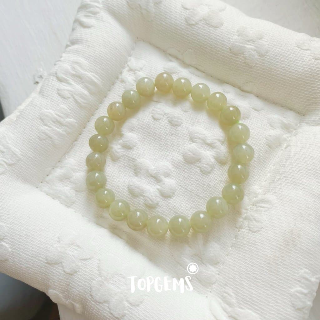 Vòng Tay Ngọc Hoà Điền Tự Nhiên Vòng Nhập Môn Phúc Lợi 6 li đến 12 li TOPGEMS [SHIP HOẢ TỐC] - TẶNG KÈM HỘP V832 - Ảnh bìa
