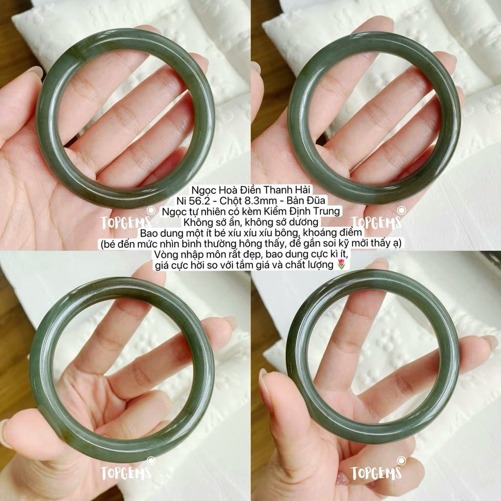 Tổng Hợp Vòng Bản Ngọc Hoà Điền Tự Nhiên TOPGEMS Vòng Nhập Môn Phúc Lợi Vòng Bản Hẹ Vòng Bản Đũa Ngọc Hoà Điền Tự Nhiên S323 - Ảnh bìa