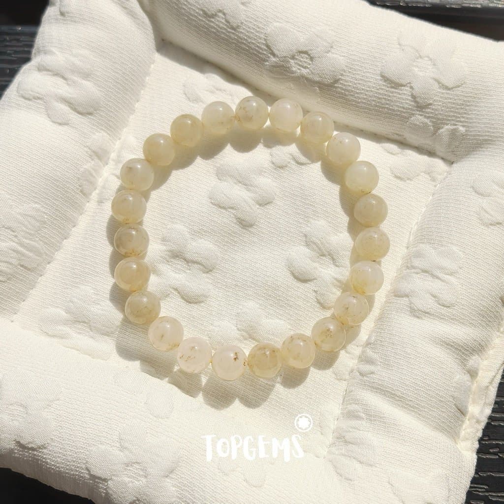 Vòng Tay Ngọc Hoà Điền Tự Nhiên Vòng Nhập Môn Phúc Lợi 6 li đến 12 li TOPGEMS [SHIP HOẢ TỐC] - TẶNG KÈM HỘP V831 - Ảnh bìa