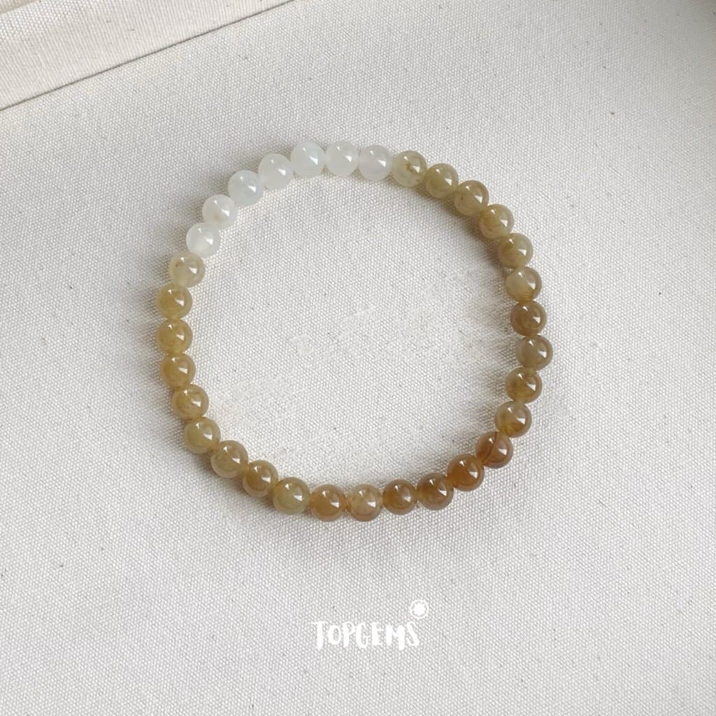 Vòng Chuỗi Mật Ngọc Hoà Điền Tự Nhiên 6 Li Màu Mật Ombre Chuyển Màu TOPGEMS - [SHIP HOẢ TỐC] VA219 - Ảnh bìa