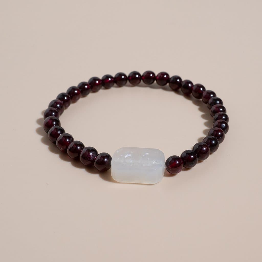 Vòng Tay Chuỗi Đá Phong Thủy Tự Nhiên Cao Cấp (Thạch Anh Tím, Garnet, Hắc Diện Thạch, Aquamarine, Thạch Anh)