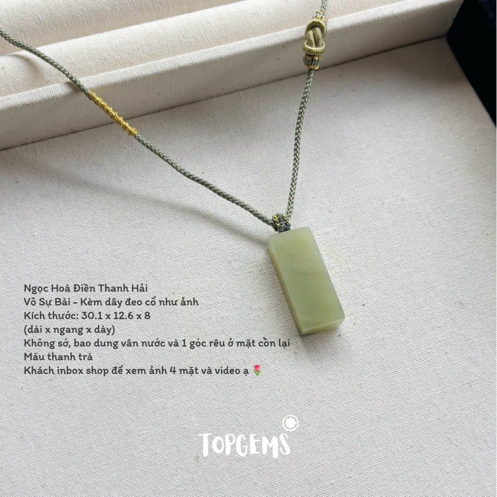 [HOẢ TỐC - TẶNG HỘP] Tổng Hợp Vô Sự Bài Ngọc Hoà Điền Tự Nhiên TOPGEMS Mặt Dây Chuyền Vòng Cổ Nam Nữ