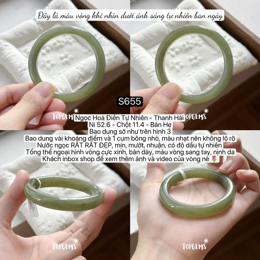 Tổng Hợp Vòng Bản Ngọc Hoà Điền Tự Nhiên Hàng Đẹp TOPGEMS Vòng Bản Đũa Vòng Bản Hẹ Vòng Dingdang