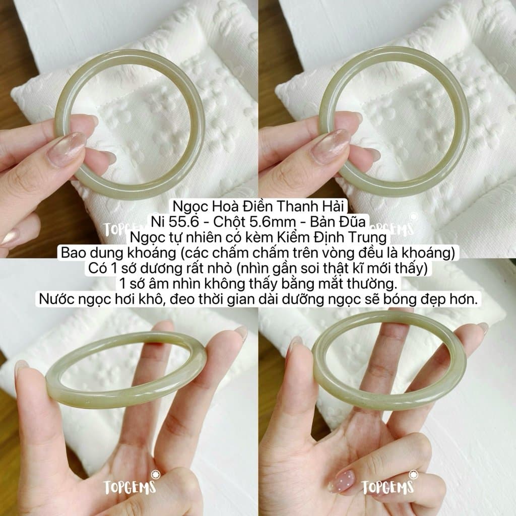 Tổng Hợp Vòng Bản Ngọc Hoà Điền Tự Nhiên TOPGEMS Vòng Nhập Môn Phúc Lợi Vòng Bản Hẹ Vòng Bản Đũa Ngọc Hoà Điền Tự Nhiên S310 - Ảnh bìa