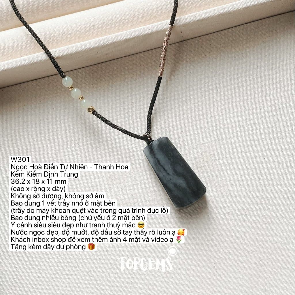 [HOẢ TỐC - TẶNG HỘP] Tổng Hợp Vô Sự Bài Ngọc Hoà Điền Tự Nhiên TOPGEMS Mặt Dây Chuyền Vòng Cổ Nam Nữ