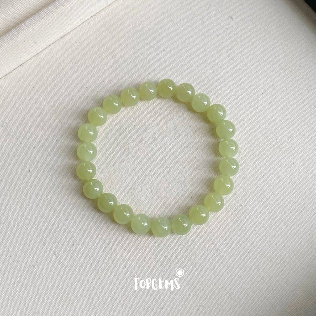 Chuỗi Vòng Tay Ngọc Hoà Điền Tự Nhiên Thanh Hải Thanh Thuỷ 8 Li Nước Ngọc Trong Mướt TOPGEMS - SHIP HOẢ TỐC CÓ TẶNG HỘP VA056 - Ảnh bìa