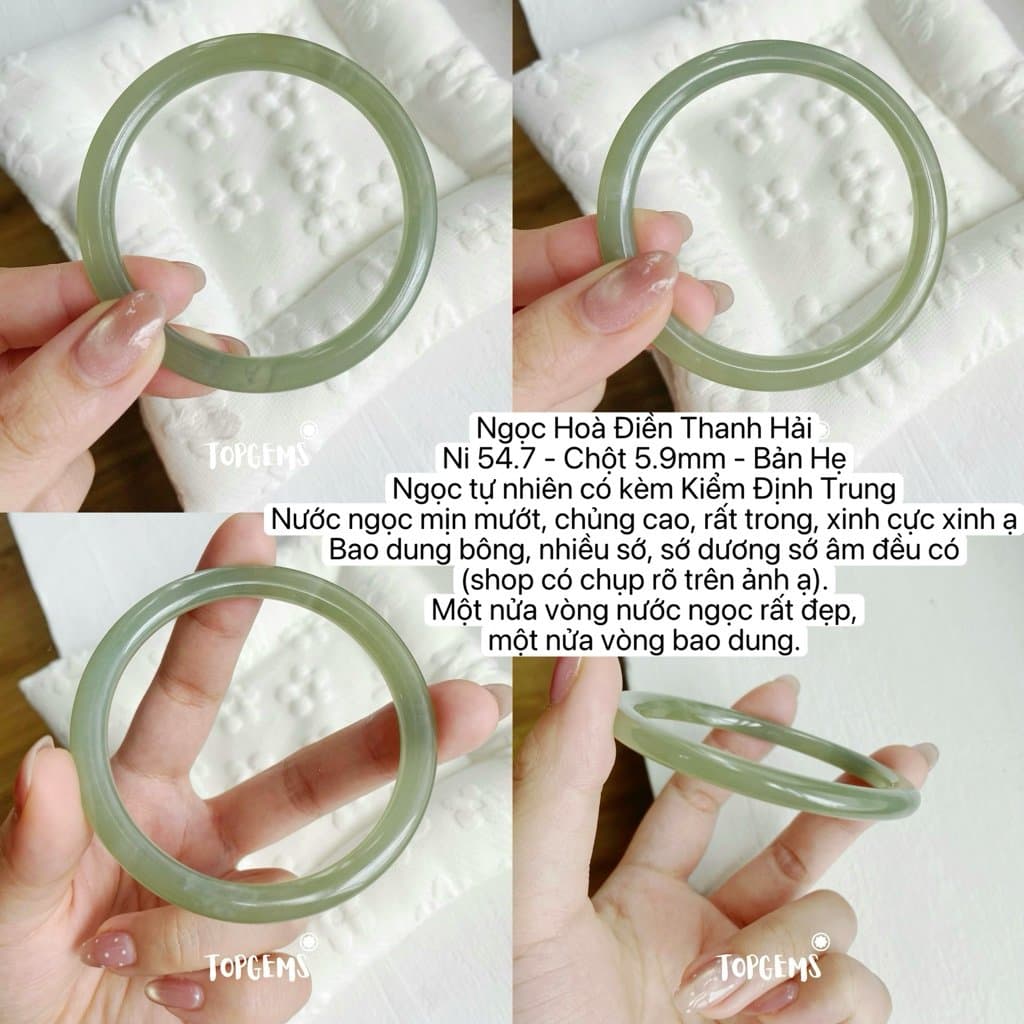 Tổng Hợp Vòng Bản Ngọc Hoà Điền Tự Nhiên TOPGEMS Vòng Nhập Môn Phúc Lợi Vòng Bản Hẹ Vòng Bản Đũa Ngọc Hoà Điền Tự Nhiên S322 - Ảnh bìa
