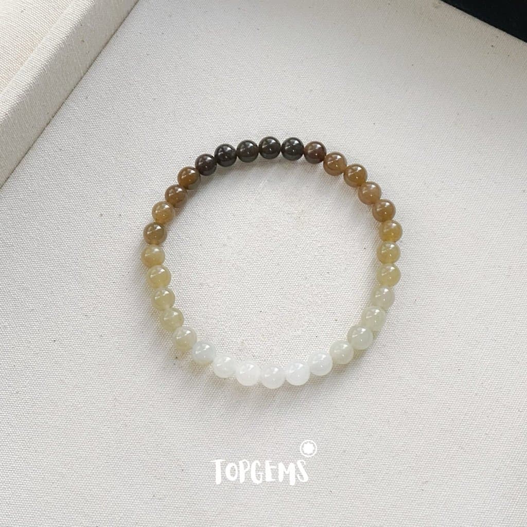 Vòng Chuỗi Mật Ngọc Hoà Điền Tự Nhiên 6 Li Màu Mật Ombre Chuyển Màu TOPGEMS - [SHIP HOẢ TỐC] VA326 - Ảnh bìa