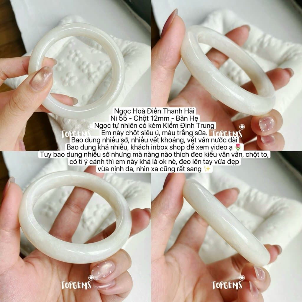 Tổng Hợp Vòng Bản Ngọc Hoà Điền Tự Nhiên TOPGEMS Vòng Nhập Môn Phúc Lợi Vòng Bản Hẹ Vòng Bản Đũa Ngọc Hoà Điền Tự Nhiên S331 - Ảnh bìa