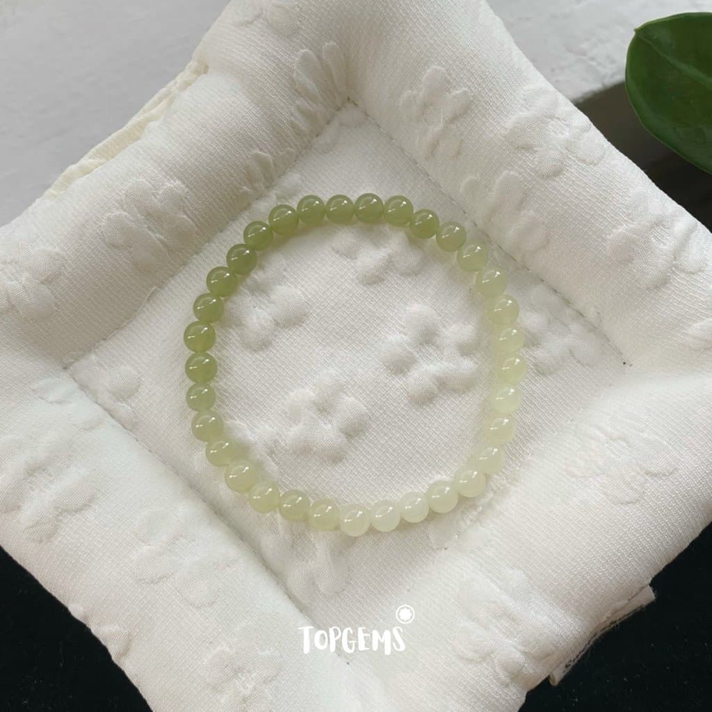 Chuỗi Vòng Tay Ngọc Hoà Điền Tự Nhiên Thanh Hải Thanh Thuỷ 8 Li Nước Ngọc Trong Mướt TOPGEMS - SHIP HOẢ TỐC CÓ TẶNG HỘP VA055 - Ảnh bìa