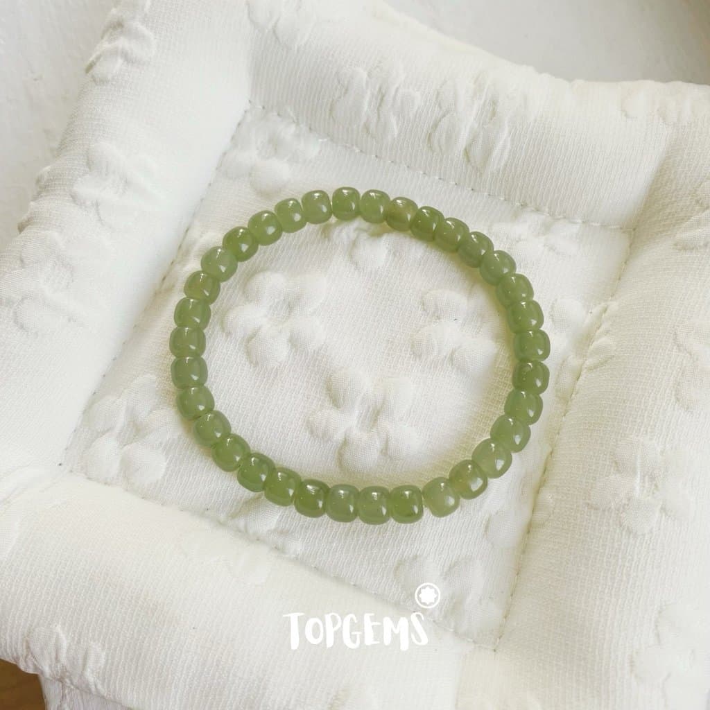 Vòng Tay Ngọc Hoà Điền Tự Nhiên Vòng Nhập Môn Phúc Lợi 6 li đến 12 li TOPGEMS [SHIP HOẢ TỐC] - TẶNG KÈM HỘP V853 - Ảnh bìa