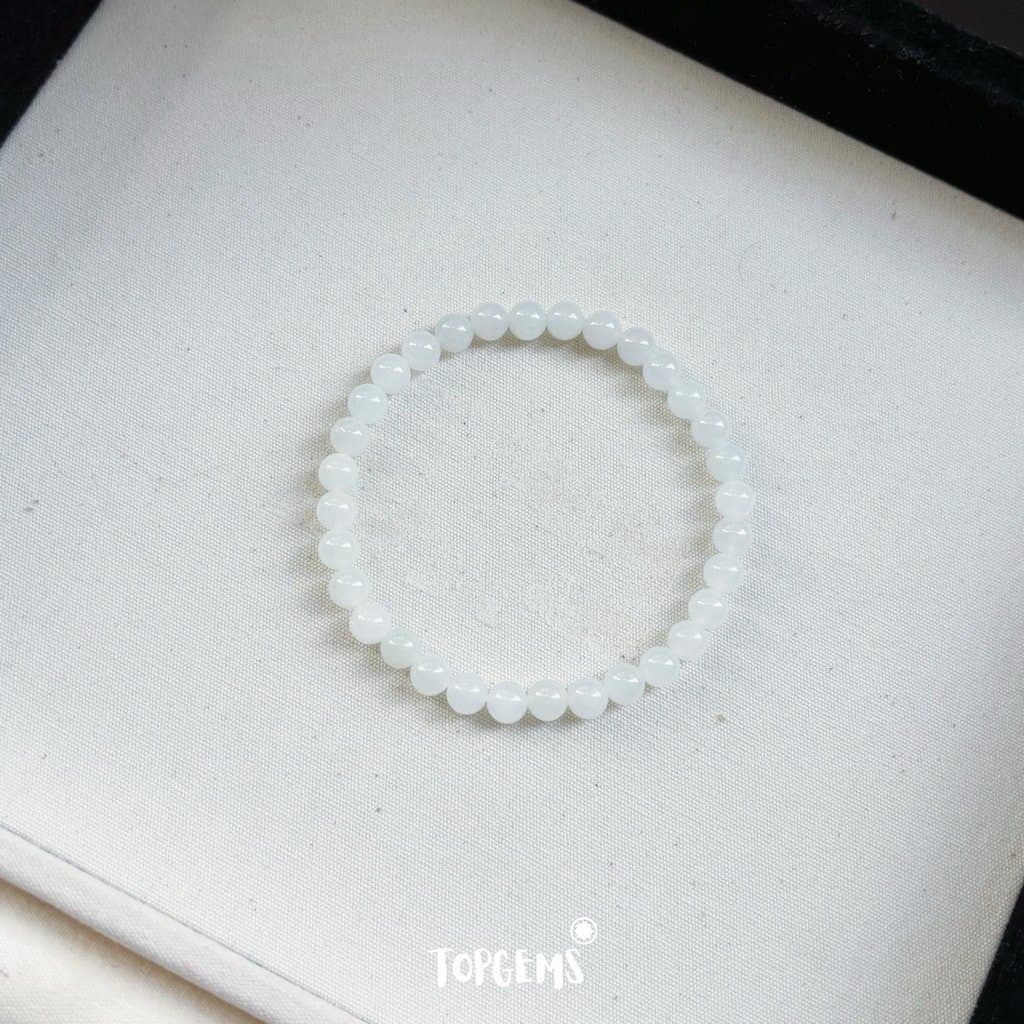 Vòng Tay Chuỗi Ngọc Hoà Điền Tự Nhiên Bạch Ngọc 6mm TOPGEMS - SHIP HOẢ TỐC TẶNG KÈM HỘP