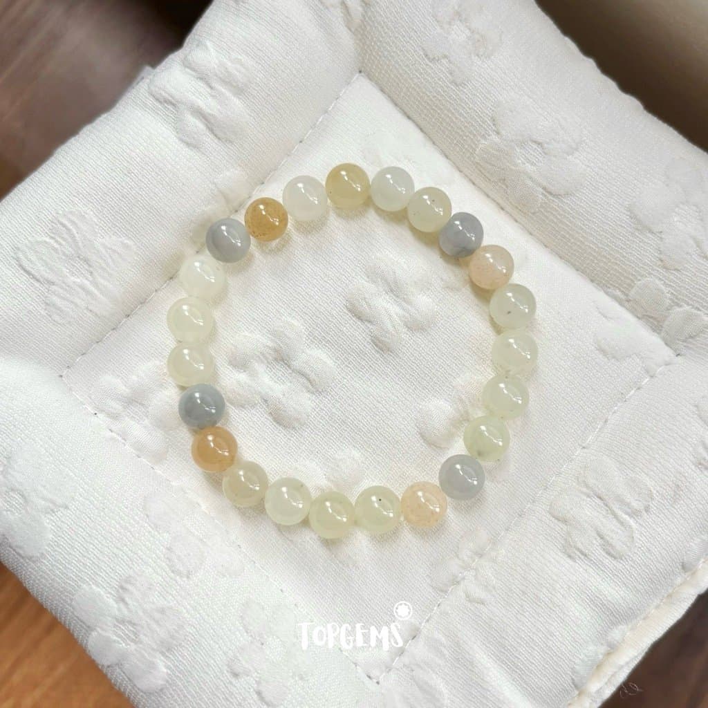 Vòng Tay Chuỗi Ngọc Hoà Điền Tự Nhiên Đa Bảo 8mm Vòng Ngọc Mix Màu Đa Sắc TOPGEMS - SHIP HOẢ TỐC TẶNG KÈM HỘP