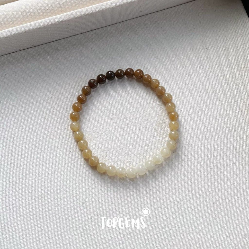 Vòng Chuỗi Mật Ngọc Hoà Điền Tự Nhiên 6 Li Màu Mật Ombre Chuyển Màu TOPGEMS - [SHIP HOẢ TỐC] VA285 - Ảnh bìa