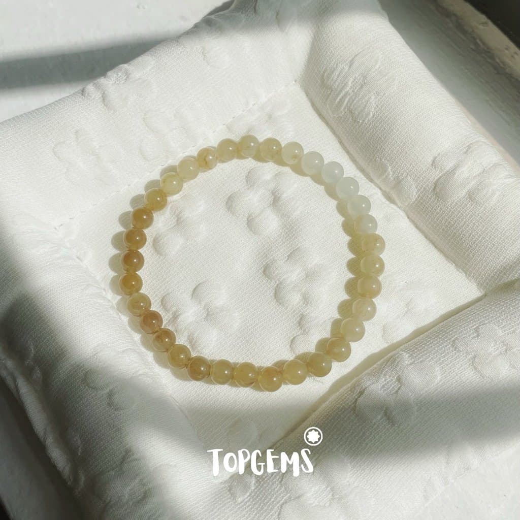 Vòng Chuỗi Mật Ngọc Hoà Điền Tự Nhiên 6 Li Màu Mật Ombre Chuyển Màu TOPGEMS - [SHIP HOẢ TỐC] V950 - Ảnh bìa