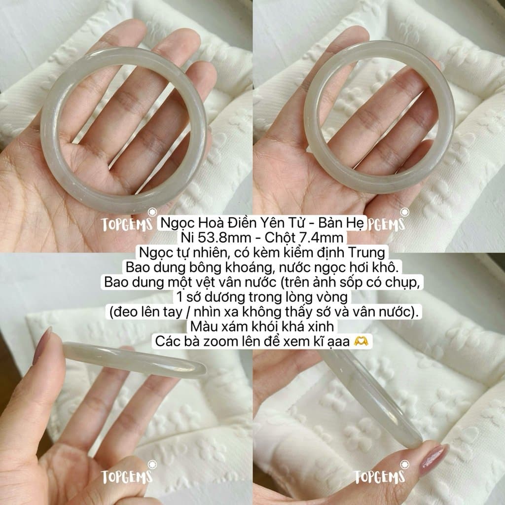 Tổng Hợp Vòng Bản Ngọc Hoà Điền Tự Nhiên TOPGEMS Vòng Nhập Môn Phúc Lợi Vòng Bản Hẹ Vòng Bản Đũa Ngọc Hoà Điền Tự Nhiên S302 - Ảnh bìa