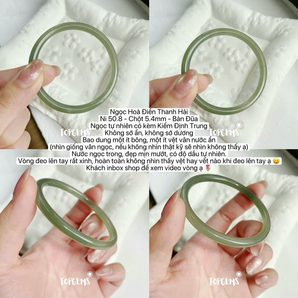 Tổng Hợp Vòng Bản Ngọc Hoà Điền Tự Nhiên TOPGEMS Vòng Nhập Môn Phúc Lợi Vòng Bản Hẹ Vòng Bản Đũa Ngọc Hoà Điền Tự Nhiên S539 - Ảnh bìa