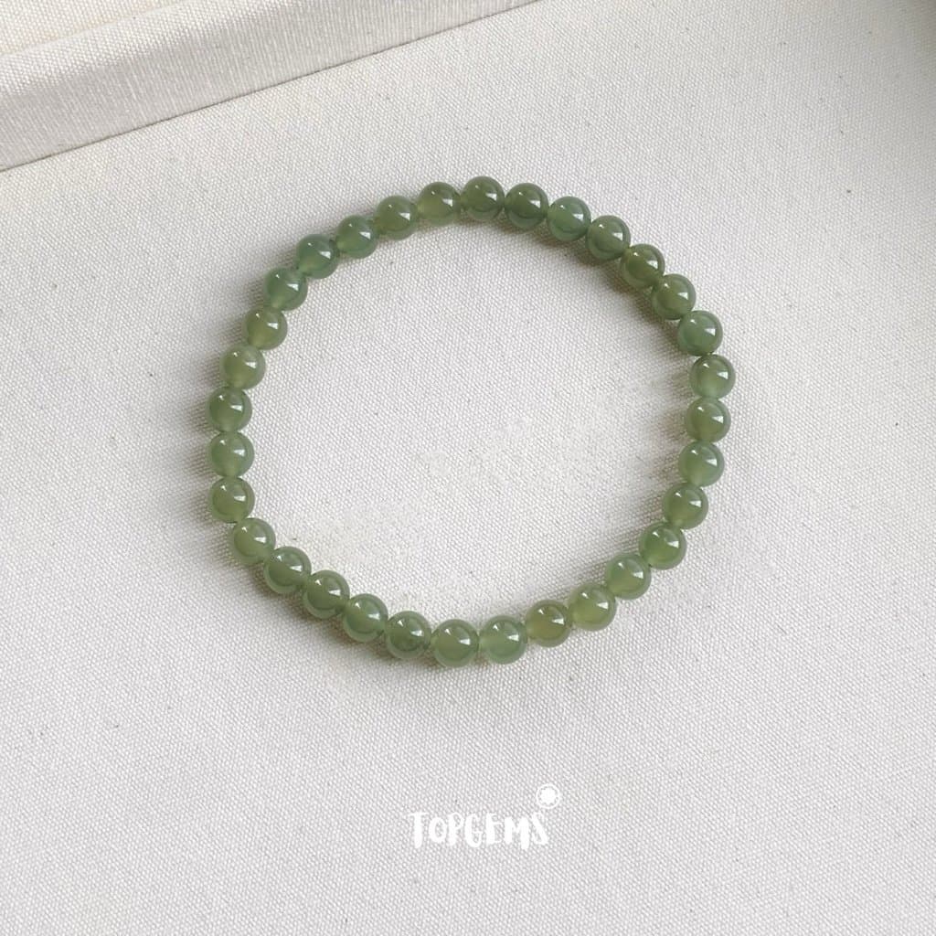 Vòng Tay Chuỗi Ngọc Hoà Điền Thanh Hải Tự Nhiên 6 Li TOPGEMS - Hàng Loại Đẹp Nước Ngọc Trong Mịn Mướt - SHIP HOẢ TỐC VA218 - Ảnh bìa
