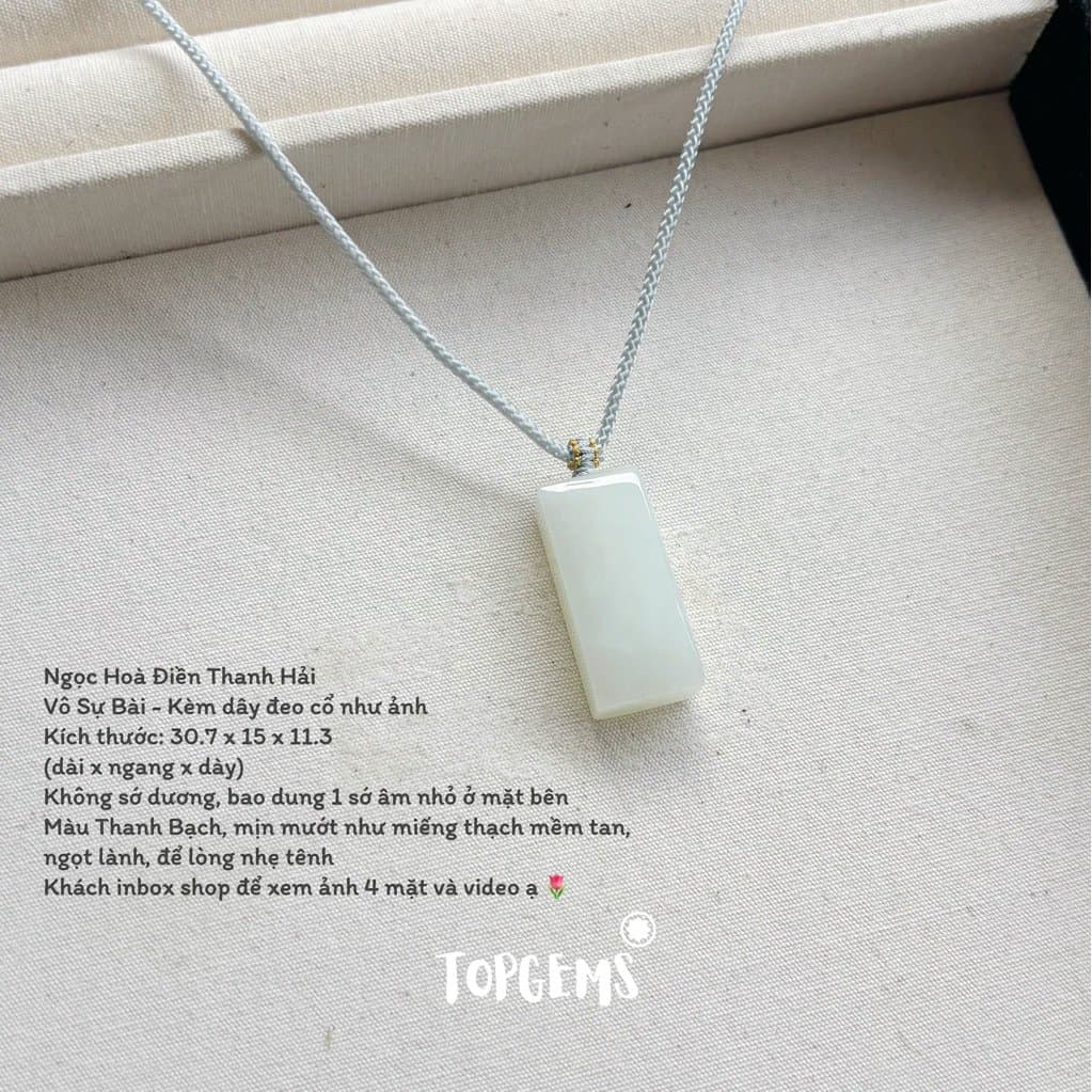 [HOẢ TỐC - TẶNG HỘP] Tổng Hợp Vô Sự Bài Ngọc Hoà Điền Tự Nhiên TOPGEMS Mặt Dây Chuyền Vòng Cổ Nam Nữ