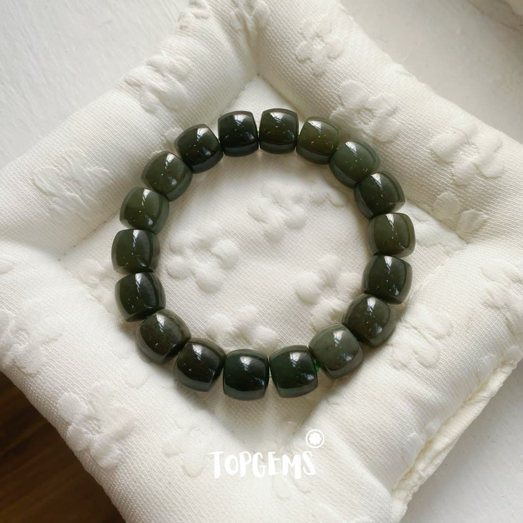 Vòng Tay Ngọc Hoà Điền Tự Nhiên Vòng Nhập Môn Phúc Lợi 6 li đến 12 li TOPGEMS [SHIP HOẢ TỐC] - TẶNG KÈM HỘP V885 - Ảnh bìa