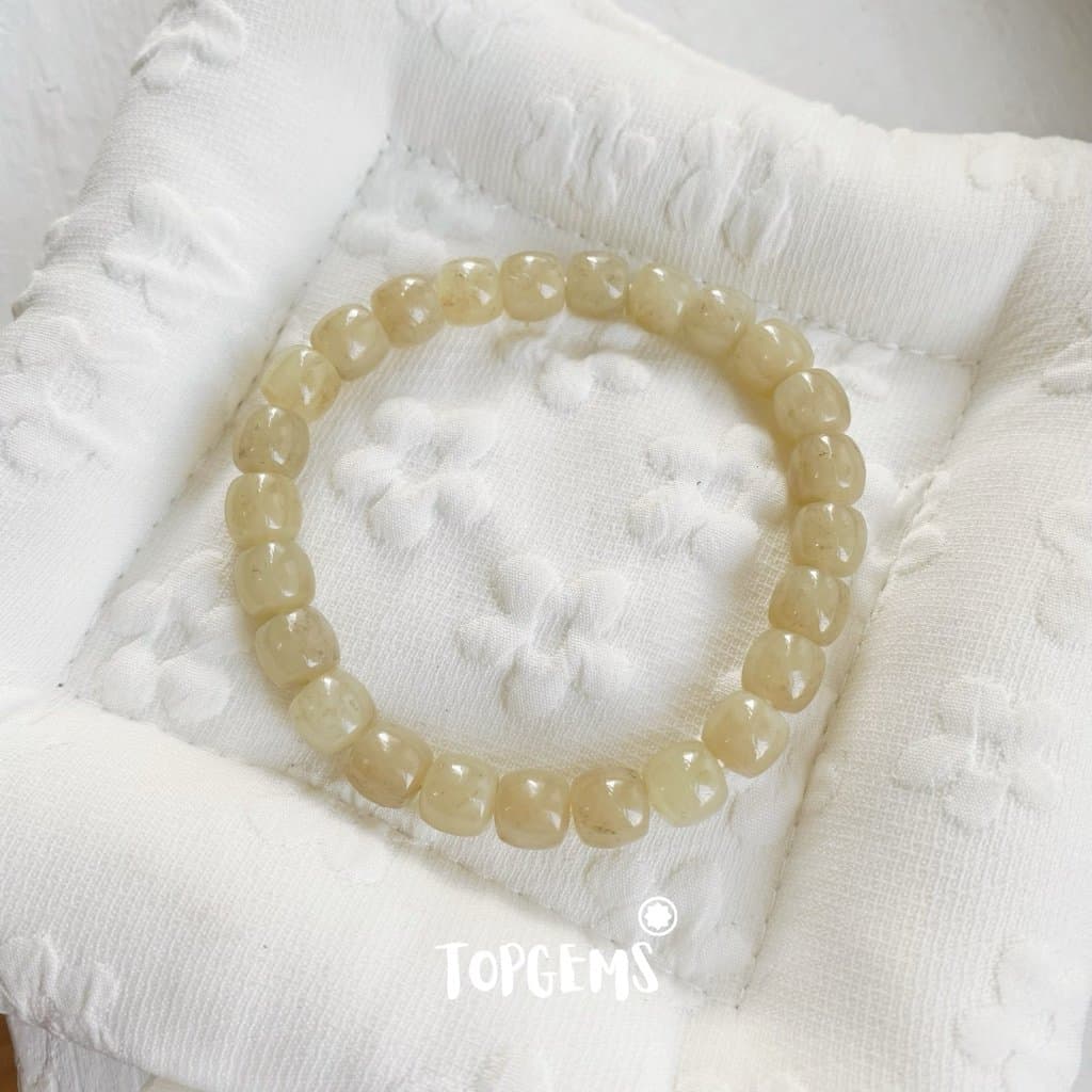 Vòng Tay Ngọc Hoà Điền Tự Nhiên Vòng Nhập Môn Phúc Lợi 6 li đến 12 li TOPGEMS [SHIP HOẢ TỐC] - TẶNG KÈM HỘP V839 - Ảnh bìa