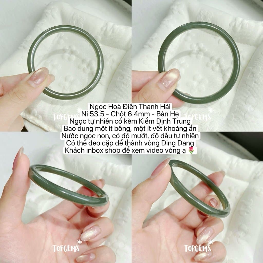 Tổng Hợp Vòng Bản Ngọc Hoà Điền Tự Nhiên TOPGEMS Vòng Nhập Môn Phúc Lợi Vòng Bản Hẹ Vòng Bản Đũa Ngọc Hoà Điền Tự Nhiên
