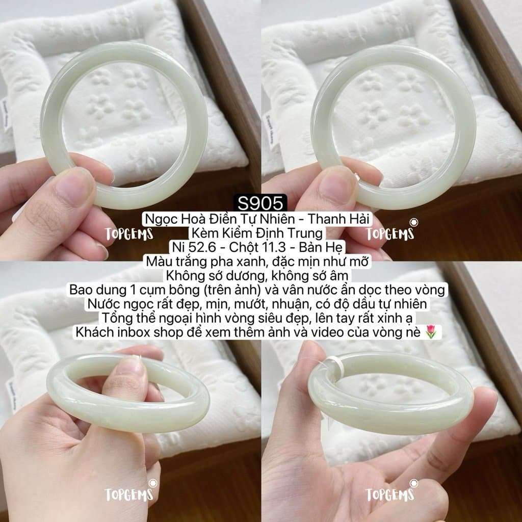 Tổng Hợp Vòng Bản Ngọc Hoà Điền Tự Nhiên Hàng Đẹp TOPGEMS Vòng Bản Đũa Vòng Bản Hẹ Vòng Dingdang