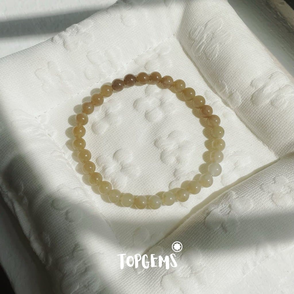 Vòng Chuỗi Mật Ngọc Hoà Điền Tự Nhiên 6 Li Màu Mật Ombre Chuyển Màu TOPGEMS - [SHIP HOẢ TỐC] V951 - Ảnh bìa