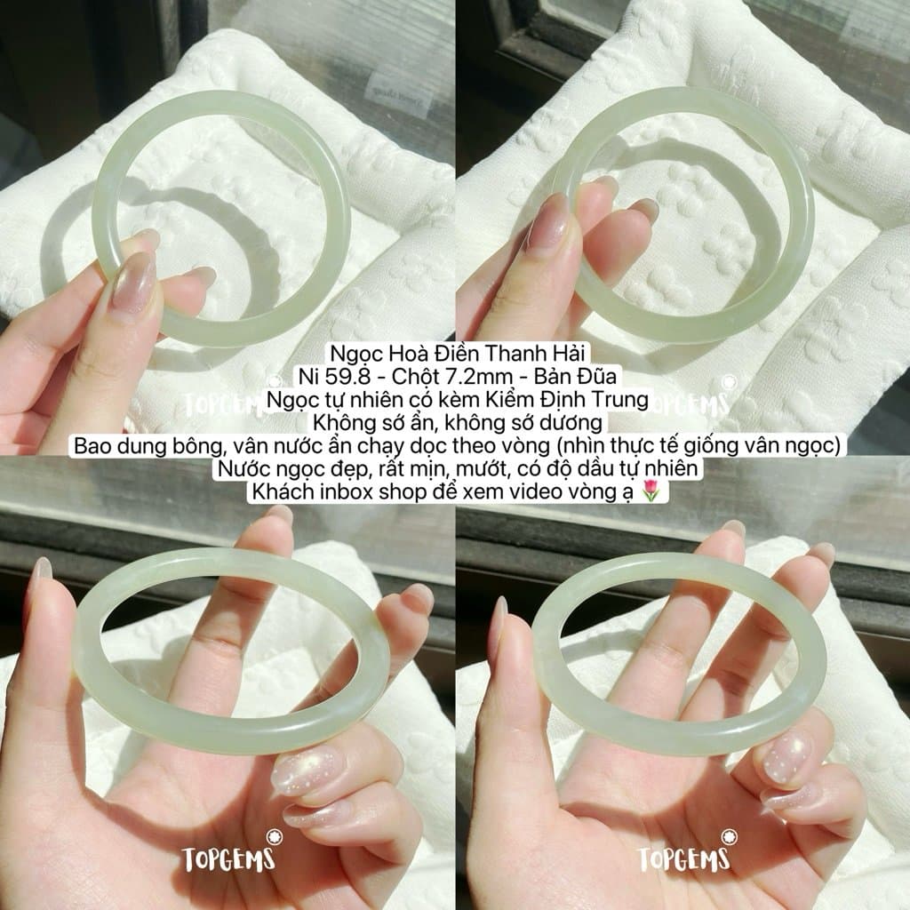 Tổng Hợp Vòng Bản Ngọc Hoà Điền Tự Nhiên Hàng Đẹp TOPGEMS Vòng Bản Đũa Vòng Bản Hẹ Vòng Dingdang Ngọc Hoà Điền Tự Nhiên