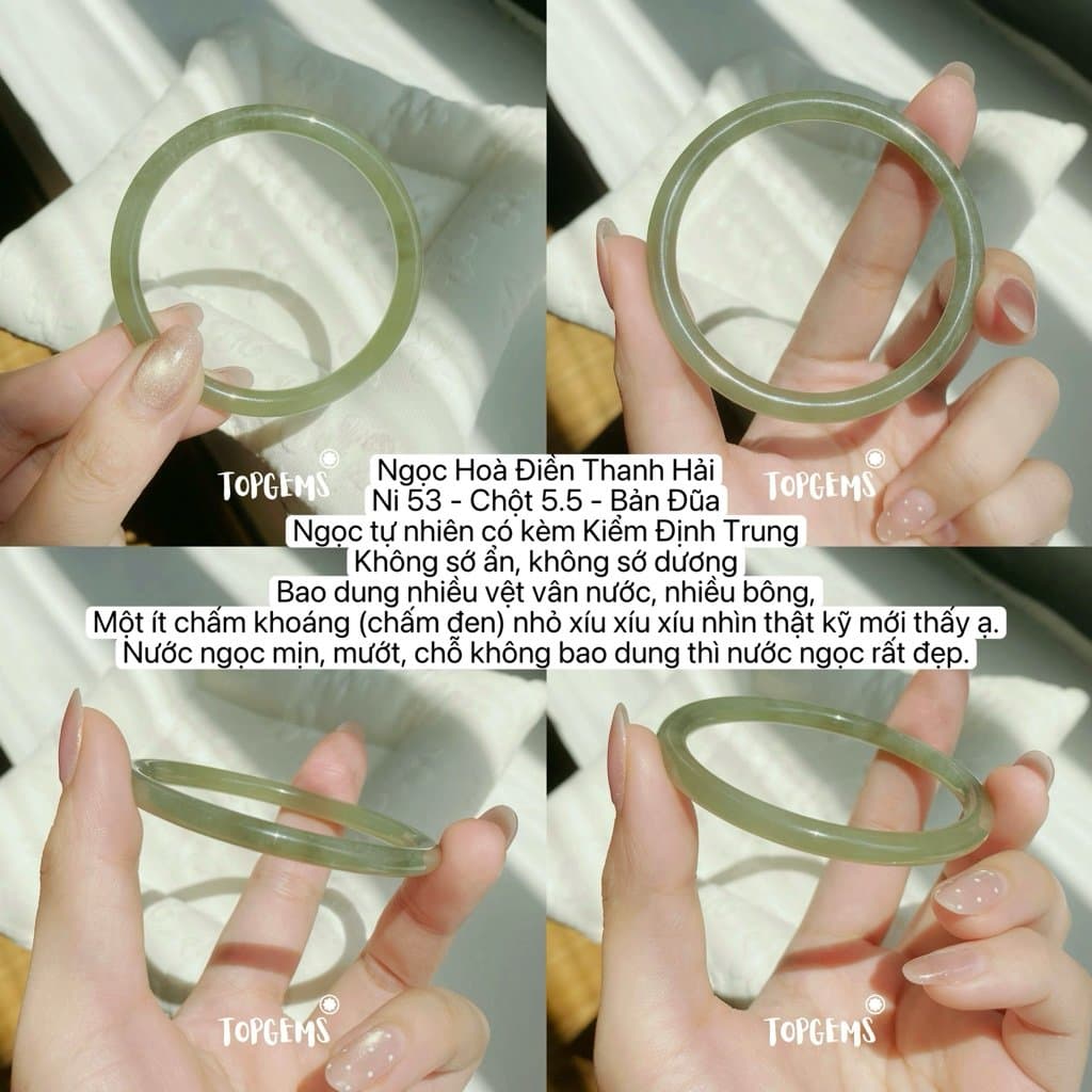 Tổng Hợp Vòng Bản Ngọc Hoà Điền Tự Nhiên TOPGEMS Vòng Nhập Môn Phúc Lợi Vòng Bản Hẹ Vòng Bản Đũa Ngọc Hoà Điền Tự Nhiên